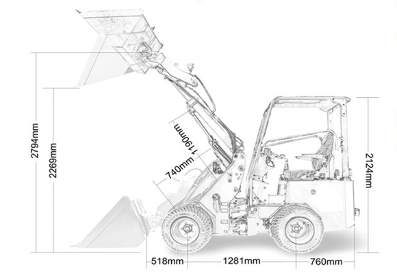 Kolový nakládač BGKN08 Kubota + lžíce 911mm + hydroupínák