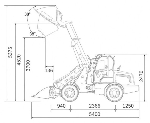 Nakladač kolový  BGKN18TCAB, Yanmar + lžíce 1640mm + hydroupínák