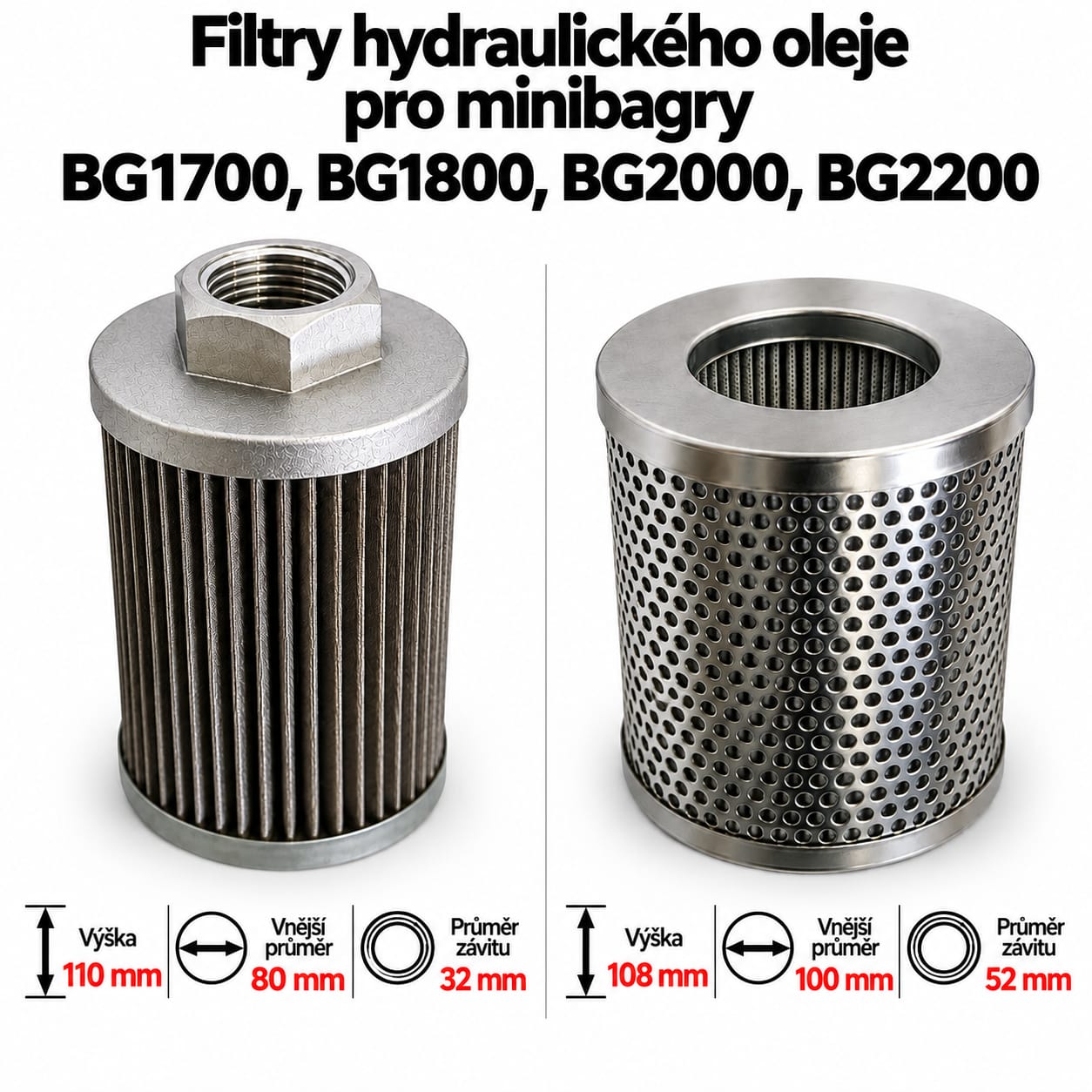 filtr hydraulického oleje BG1700,1800,2000,2200
