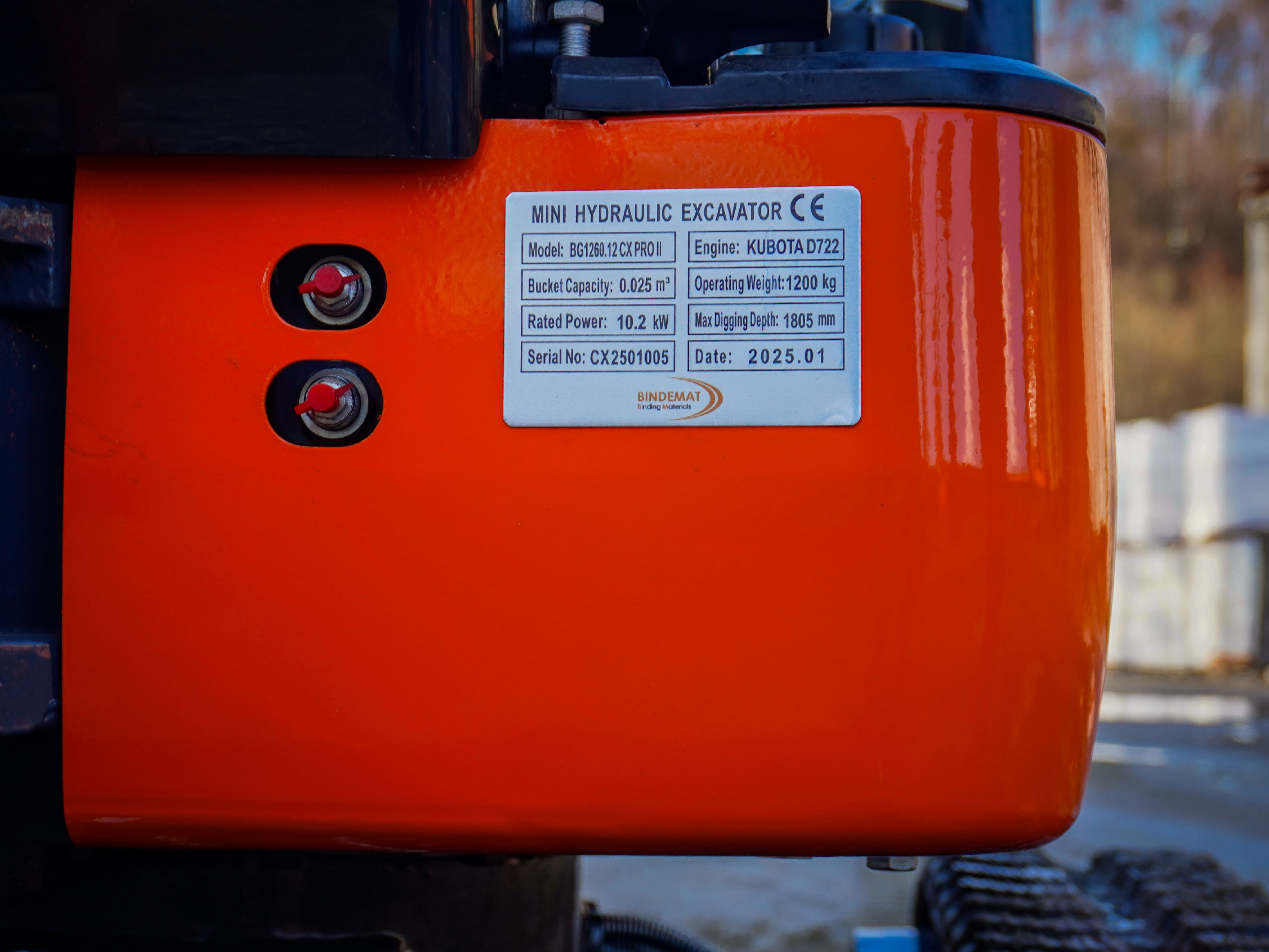 Minibagr BG1260.12 CX PRO II Kubota, lžíce 400mm , přidržovací palec