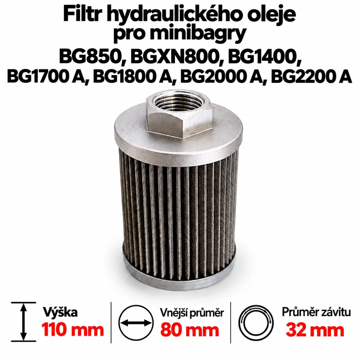 filtr hydraulického oleje BG850,1400,BGXN800